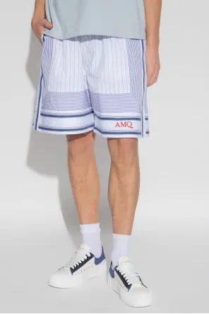 Logo Embroidered Striped Shorts