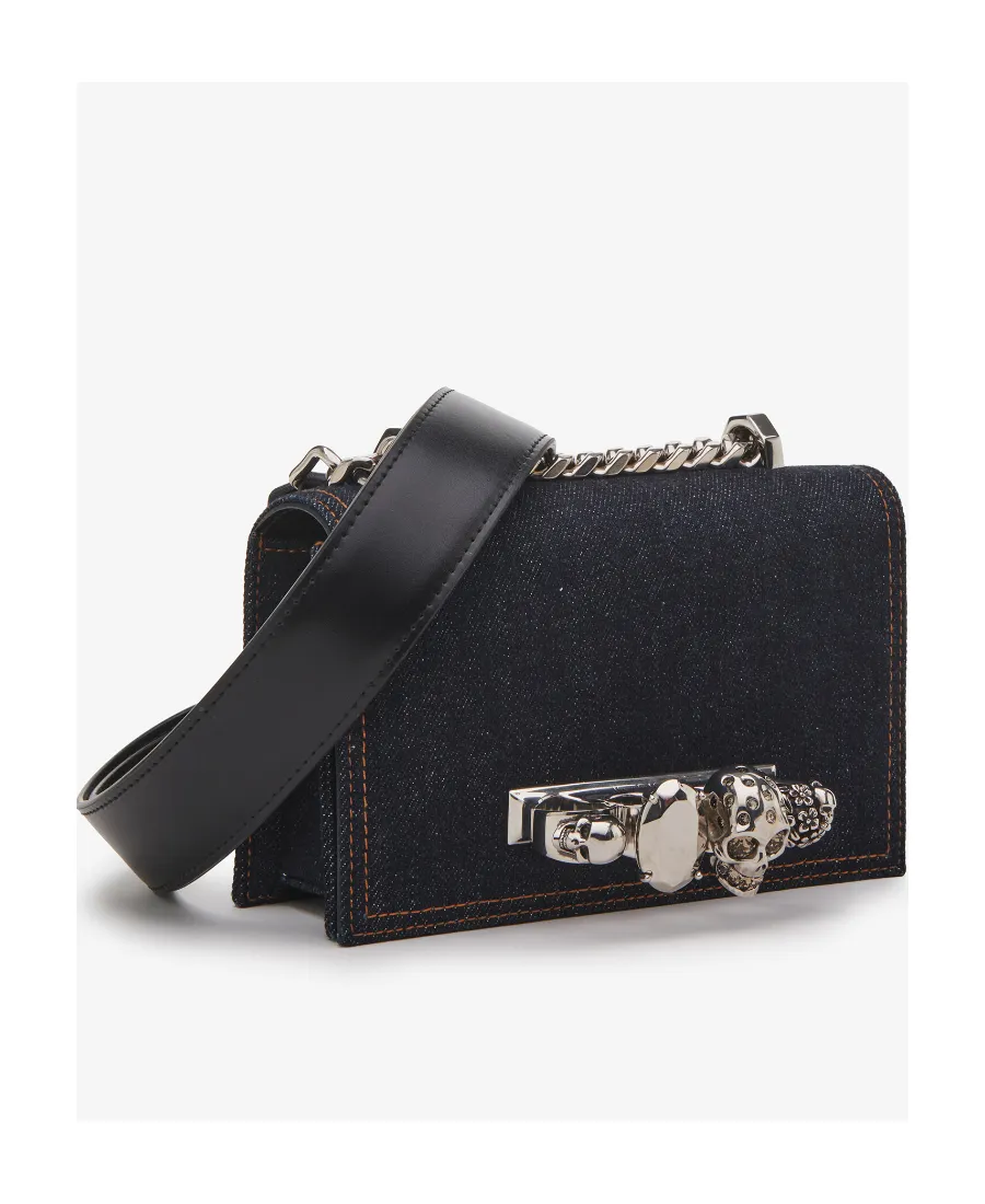 Mini Jewelled Denim Satchel Bag