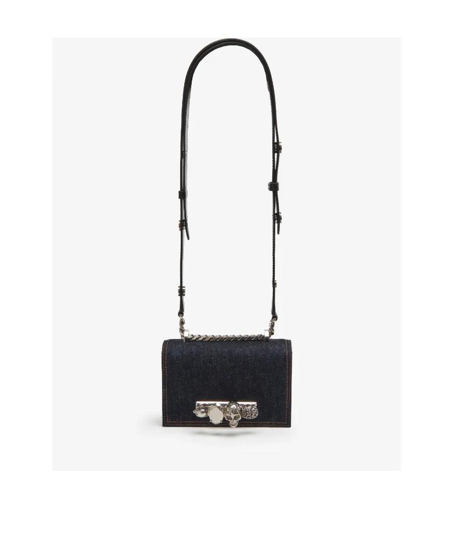 Mini Jewelled Denim Satchel Bag