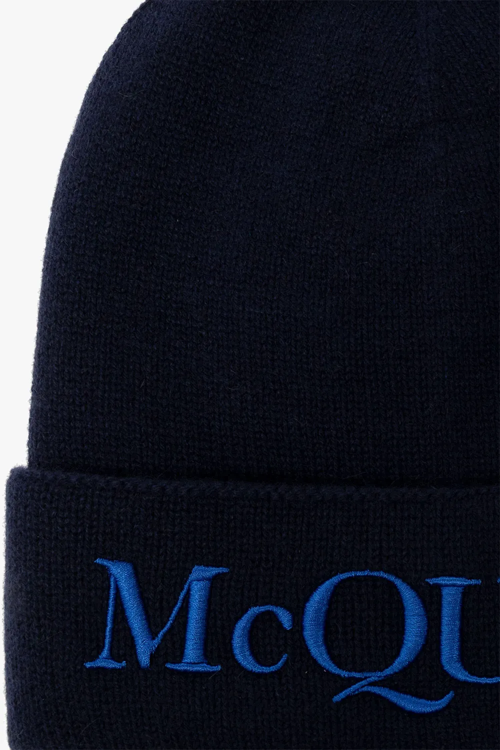 Logo Embroidered Turn-Up Brim Beanie