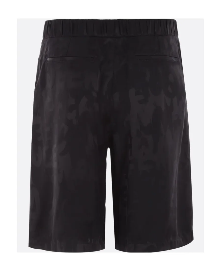 Logo Patterned Satin Shorts