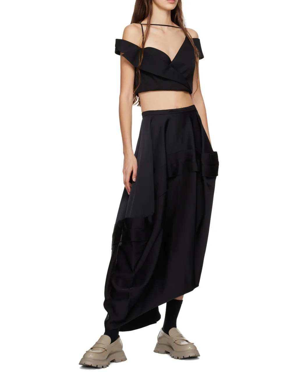 Trompe L'oeil Tailored Crop Top