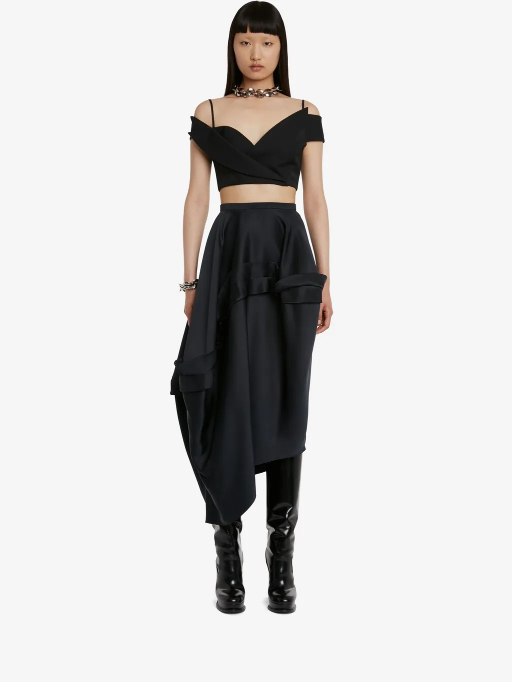 Trompe L'oeil Tailored Crop Top