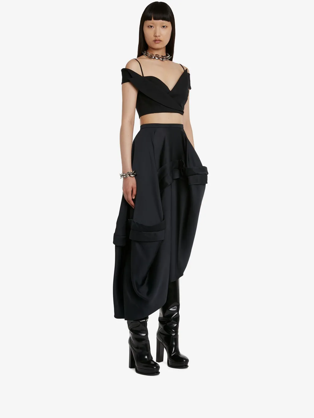 Trompe L'oeil Tailored Crop Top