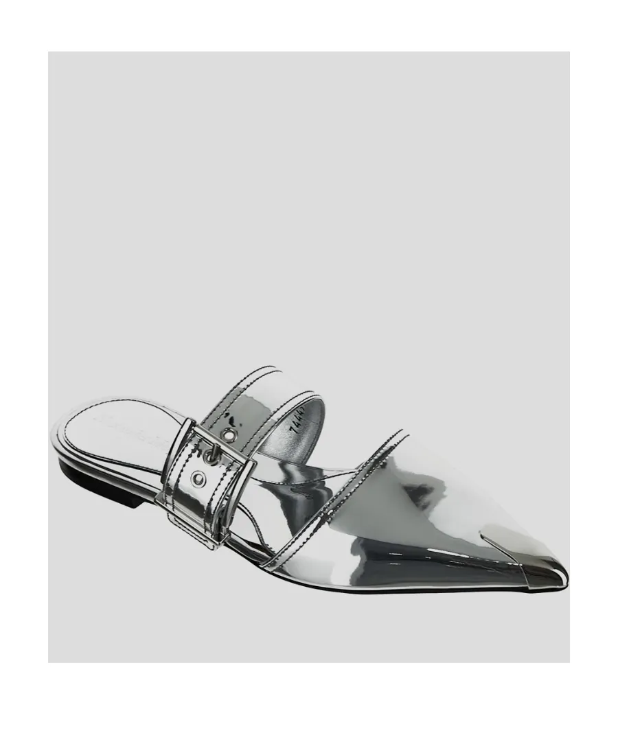 Pointed Toe Buckled Mules