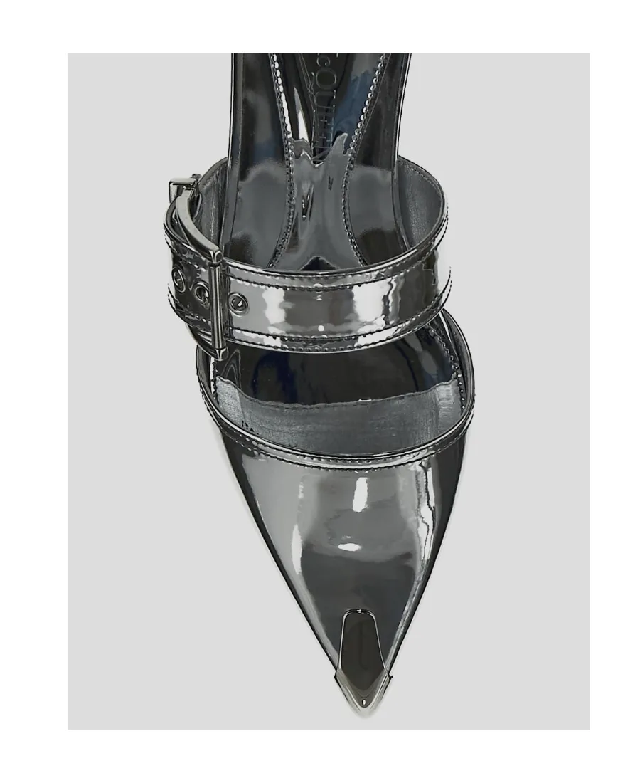 Pointed Toe Buckled Mules