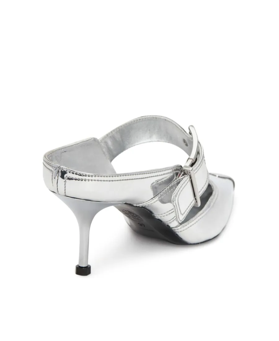 Buckled Strap Heeled Mules