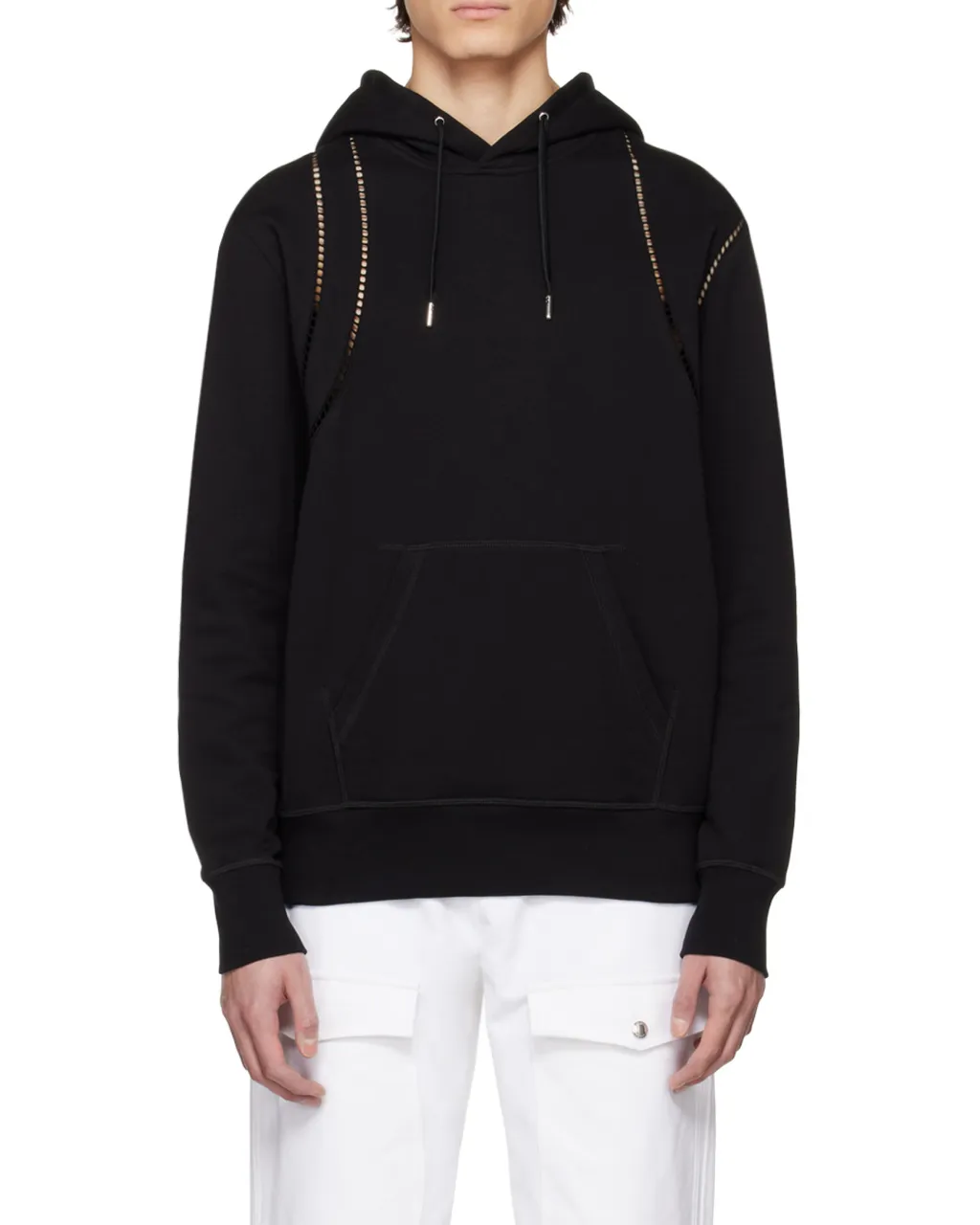 Cut-Out Detailed Drawstring Hoodie