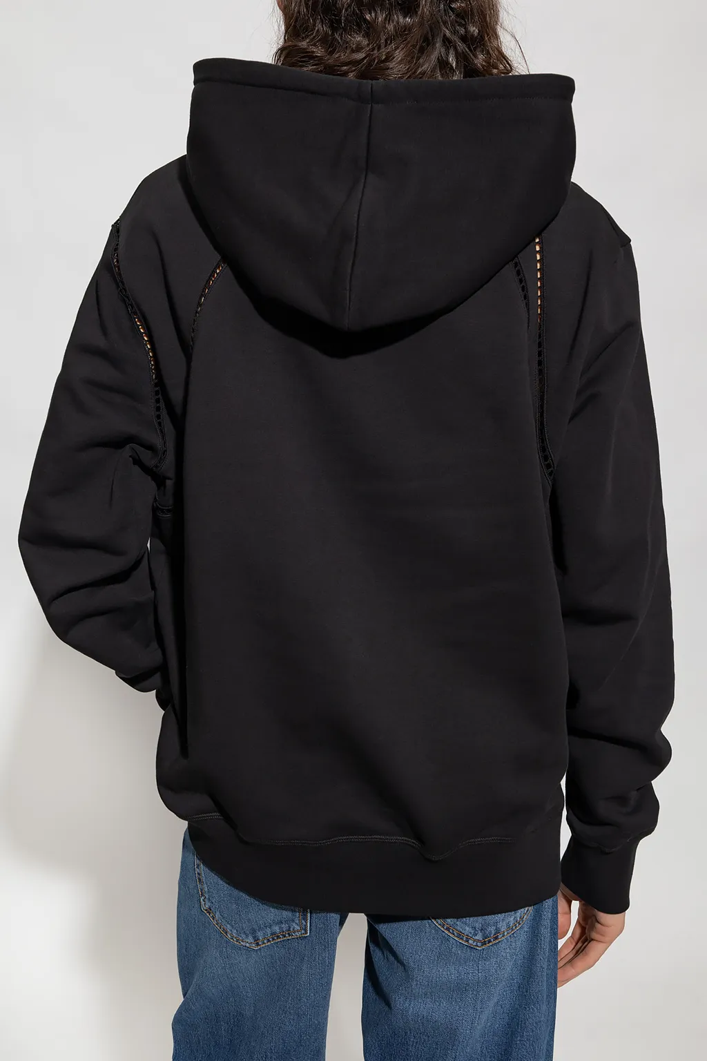 Cut-Out Detailed Drawstring Hoodie