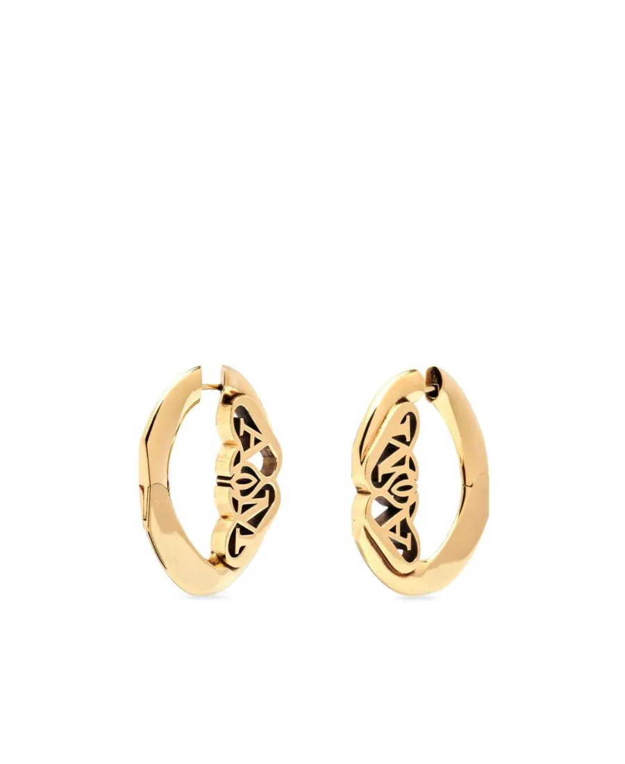 Seal-Logo Cut-Out Detailed Hoop Earrings
