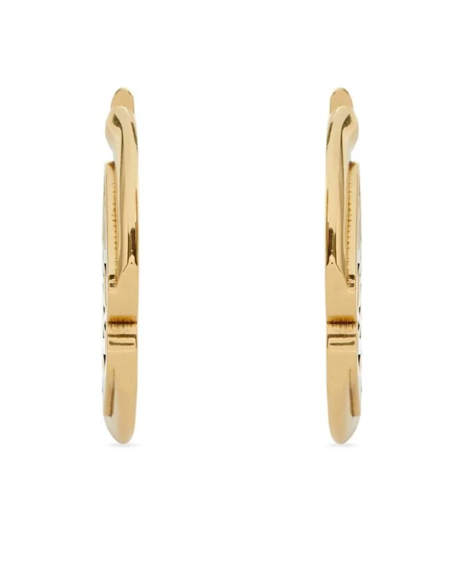Seal-Logo Cut-Out Detailed Hoop Earrings