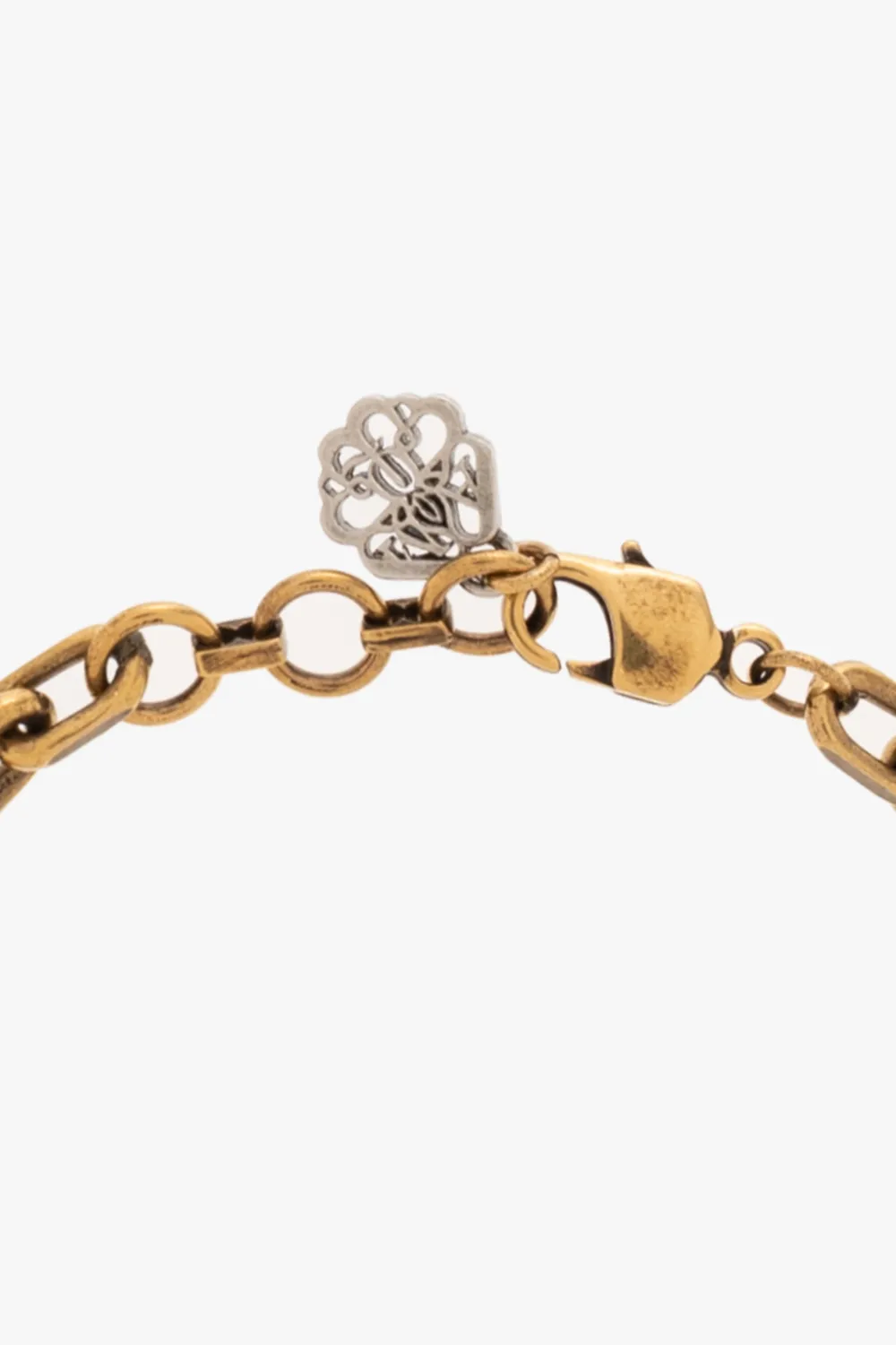 Skull Charm Cuban-Link Chain Bracelet