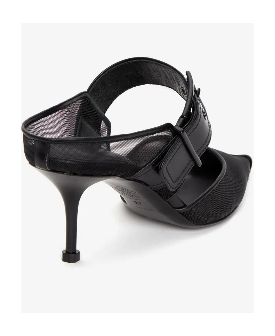 Punk Buckle Pointed-Toe Mules
