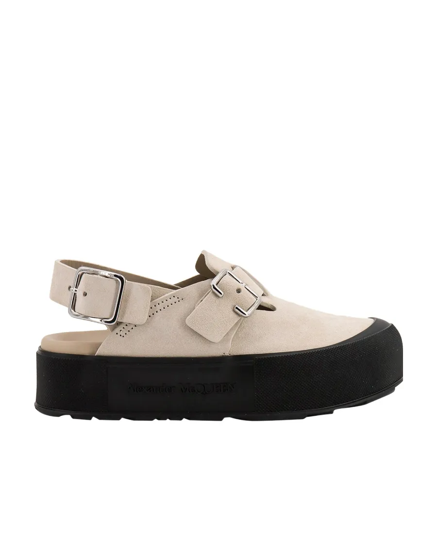 Buckle-Fastened Open-Toe Sandals