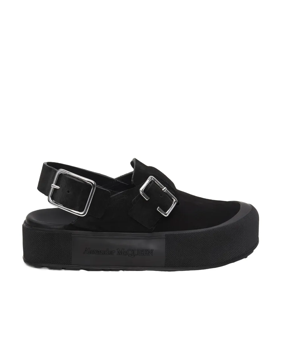 Buckle-Fastened Round-Toe Sandals