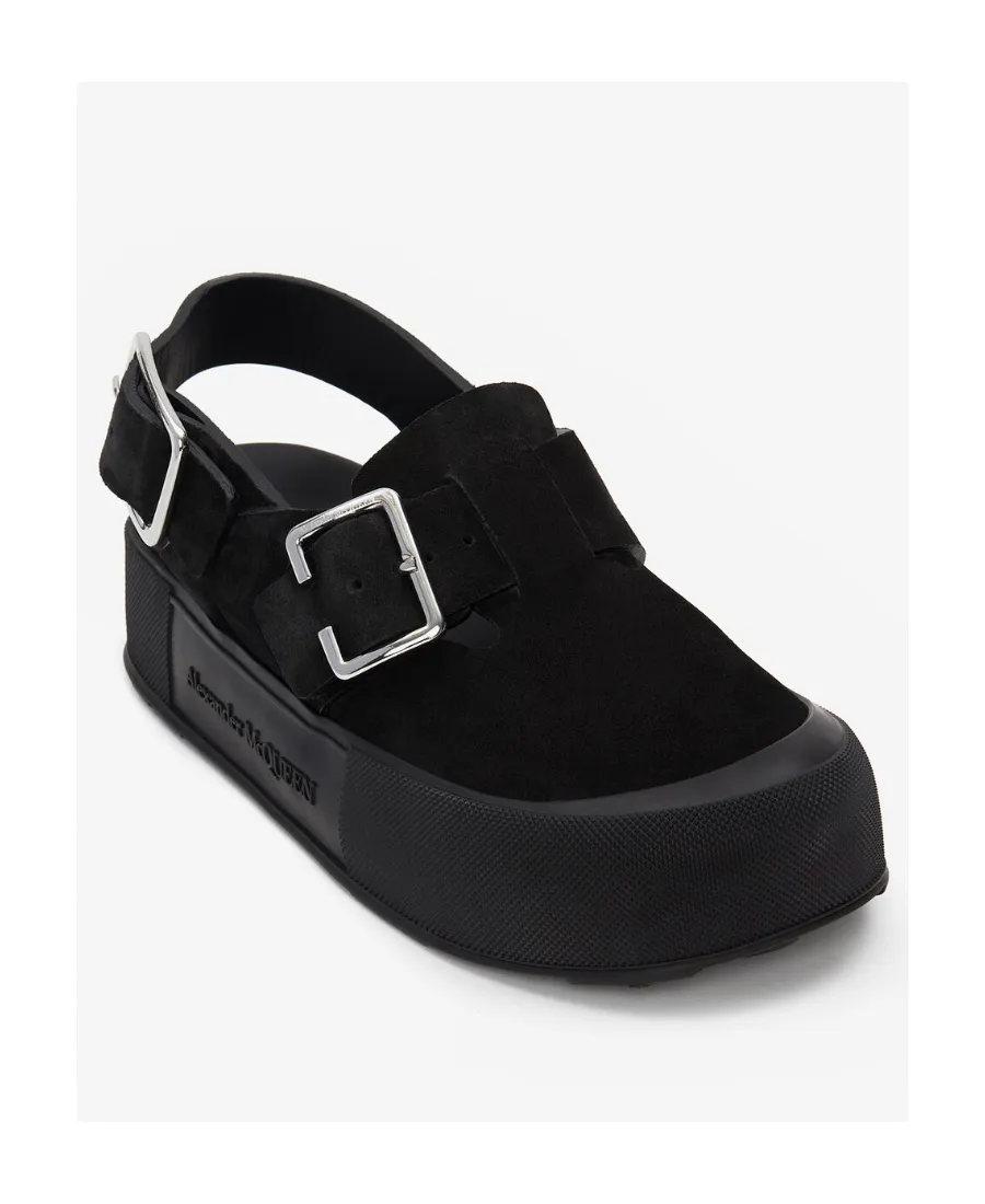 Buckle-Fastened Round-Toe Sandals