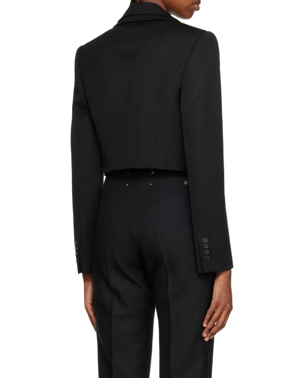 Cropped Knit Tailored Jacket