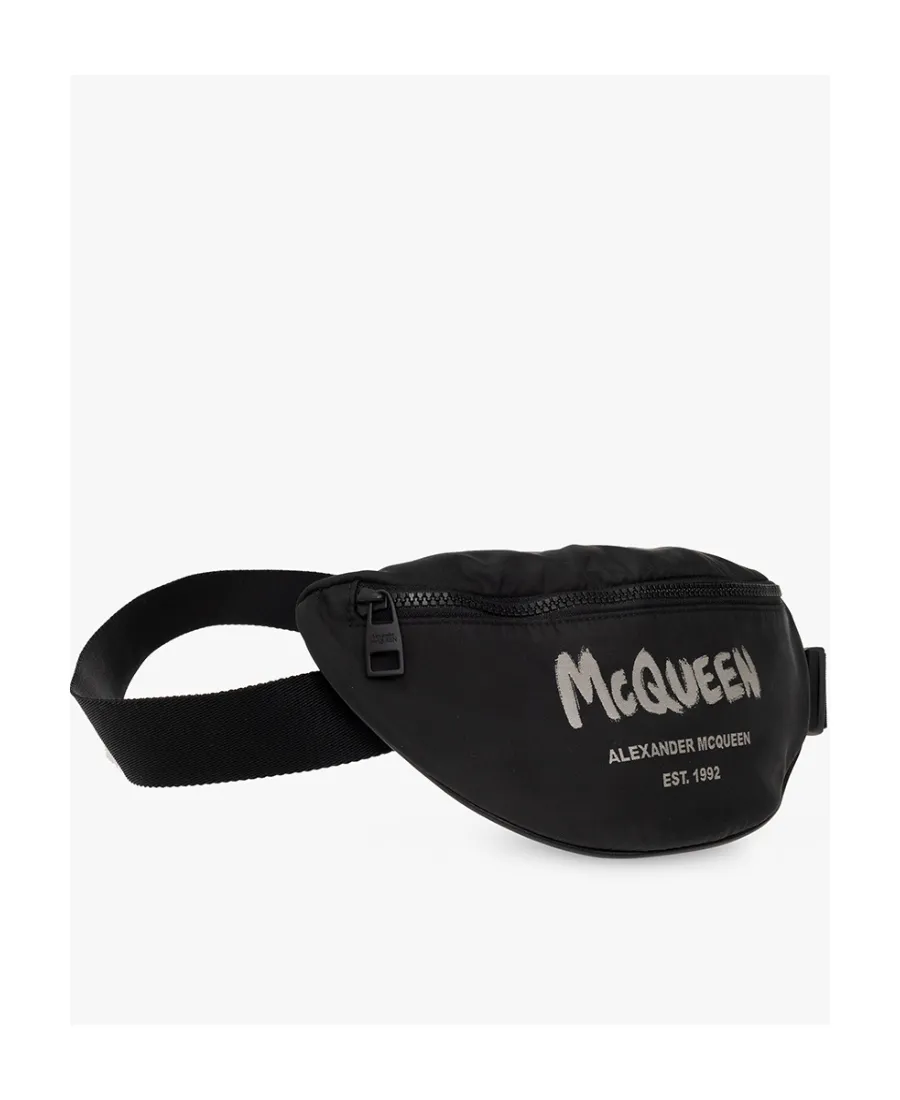 Logo Printed Zipped Belt Bag