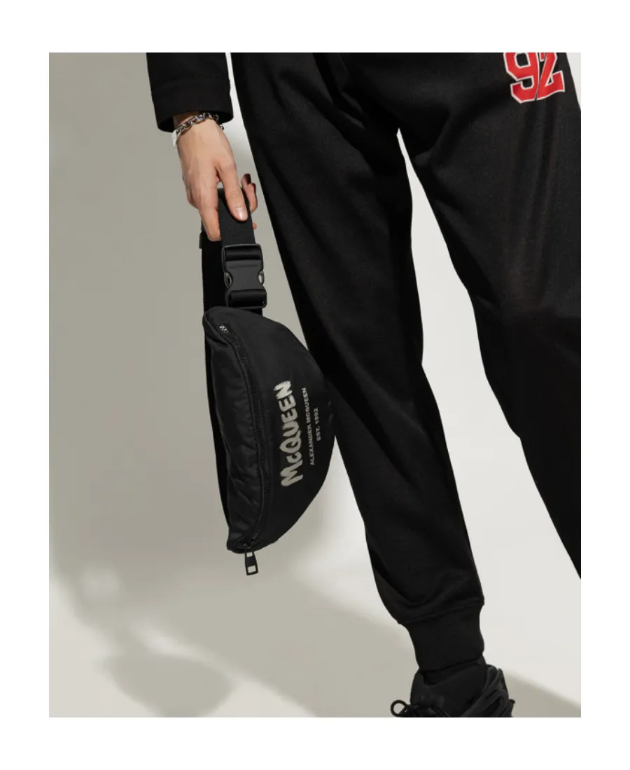 Logo Printed Zipped Belt Bag