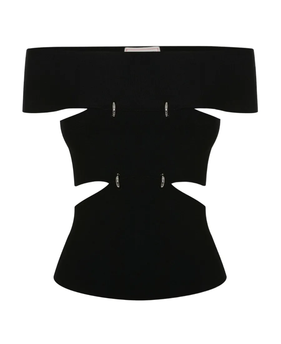 Cut-Out Off-Shoulder Stretch Top
