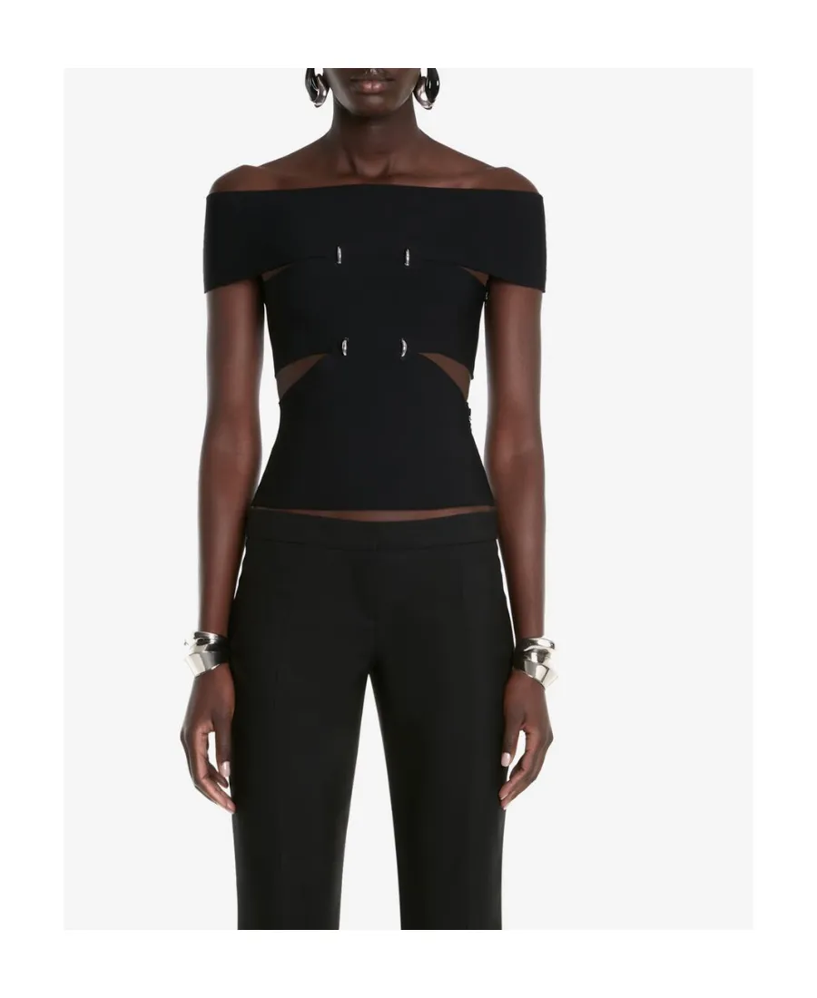 Cut-Out Off-Shoulder Stretch Top