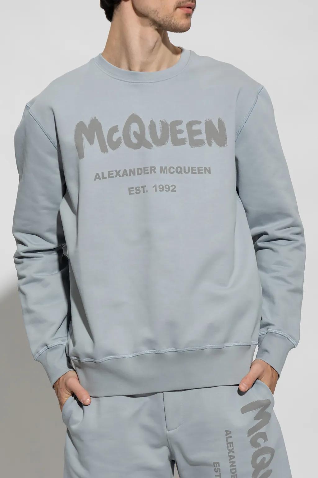 Graffiti Logo Printed Crewneck Sweatshirt