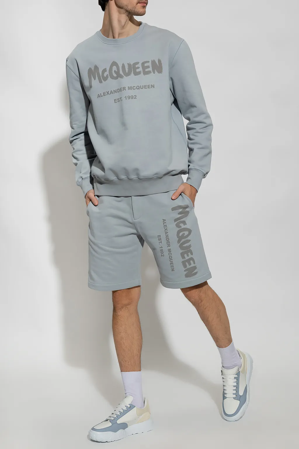 Graffiti Logo Printed Crewneck Sweatshirt
