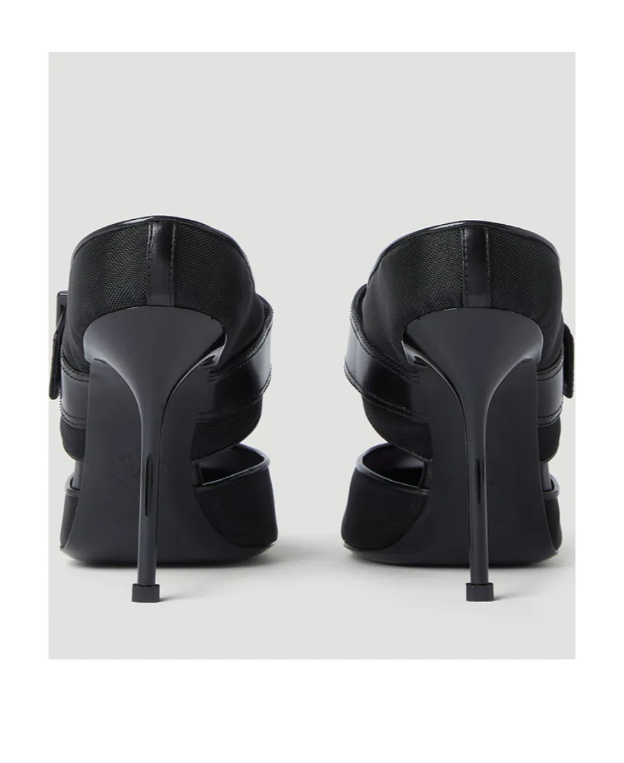 Punk Buckle Heeled Mules