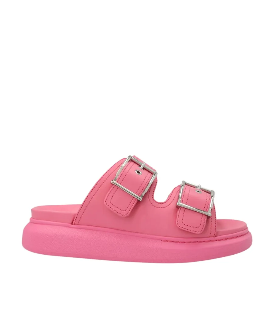 Buckle Detailed Slip-On Sandals