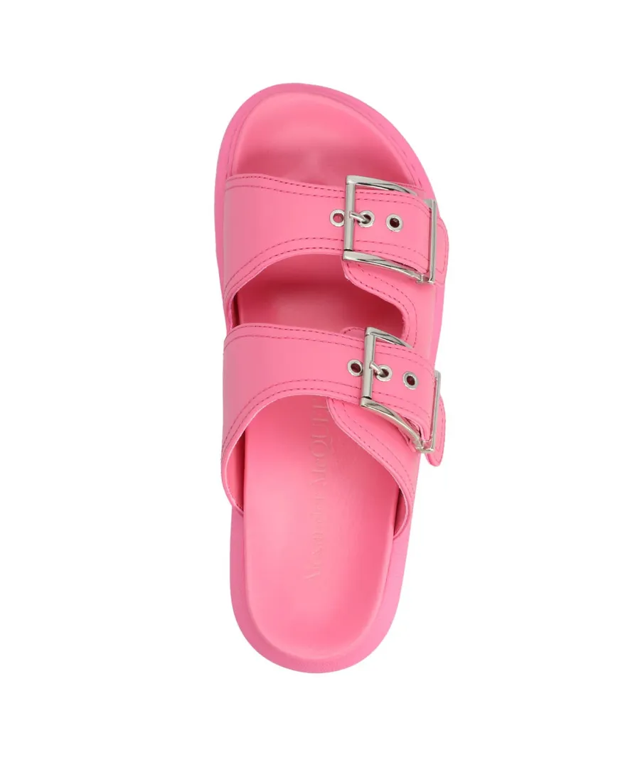 Buckle Detailed Slip-On Sandals