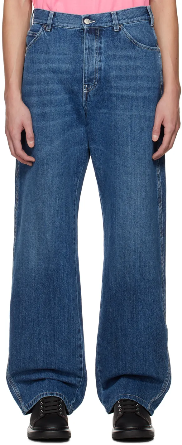Logo Patch Wide Leg Jeans