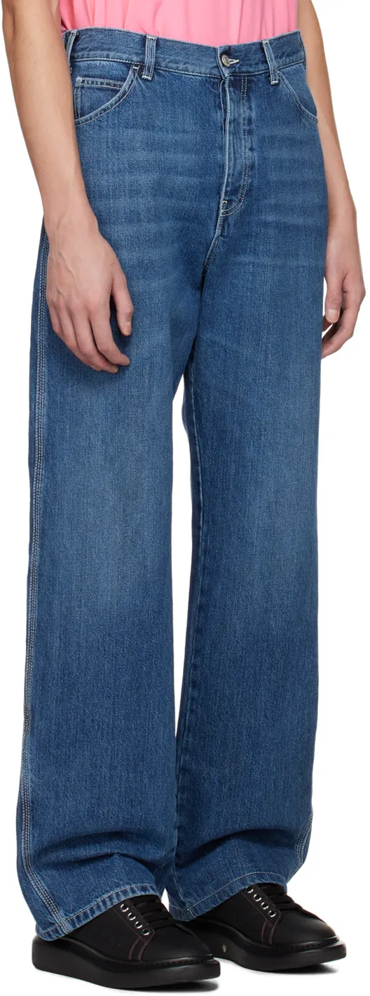 Logo Patch Wide Leg Jeans
