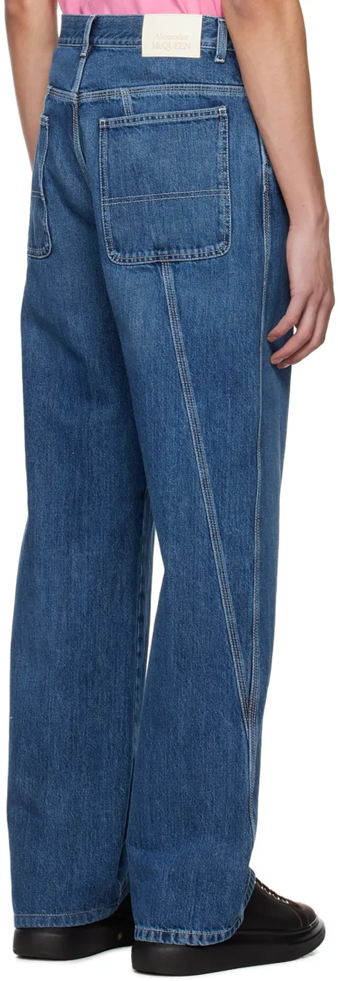 Logo Patch Wide Leg Jeans