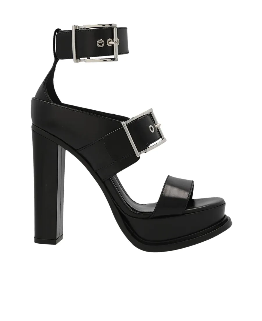 Buckle Strap Heeled Sandals