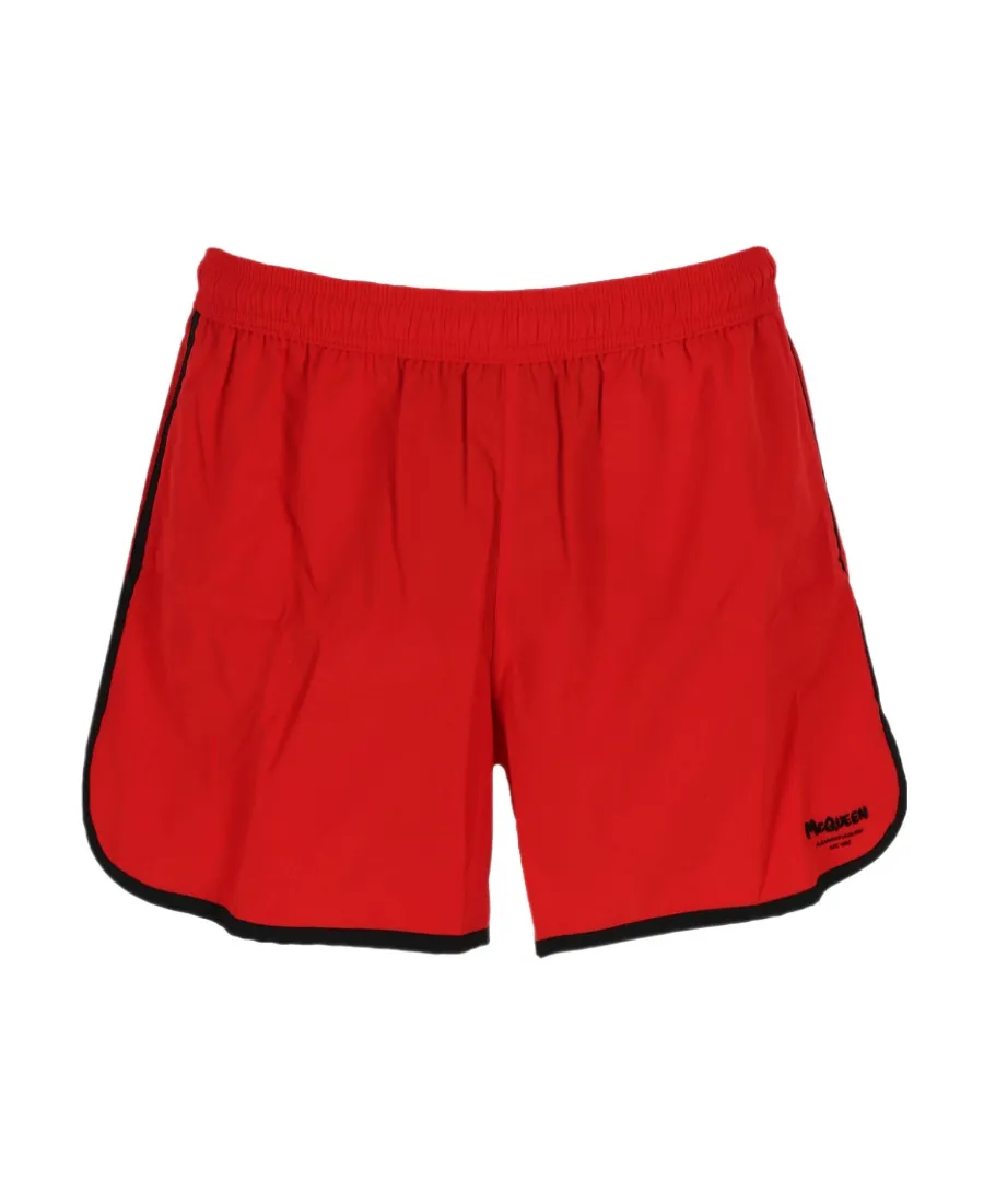 Logo Printed Elasticated Waist Swim Shorts