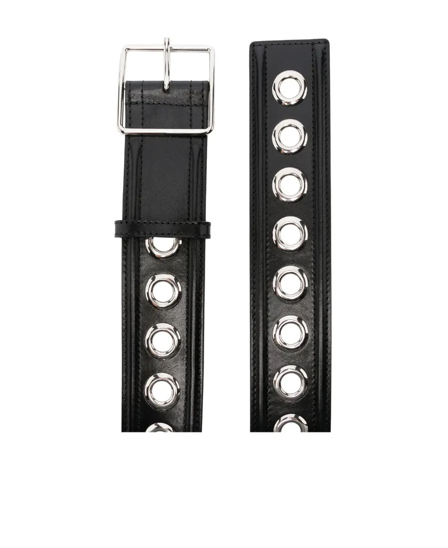 Eyelet-Embellished Detail Belt