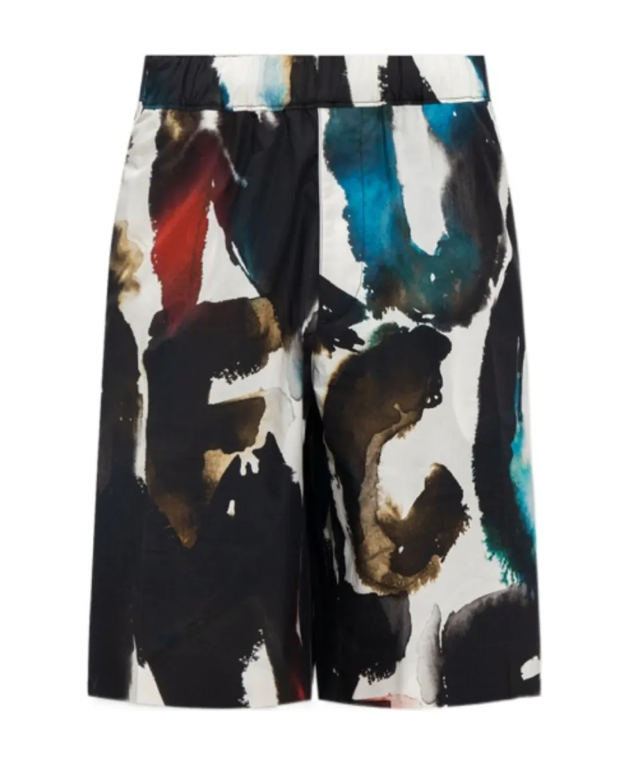 Watercolour Graffiti Printed Shorts