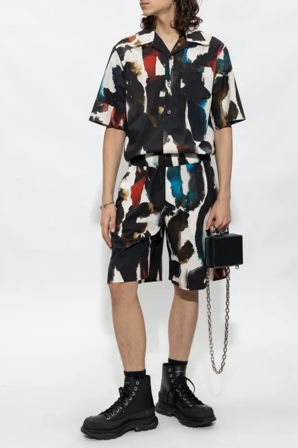 Watercolour Graffiti Printed Shorts