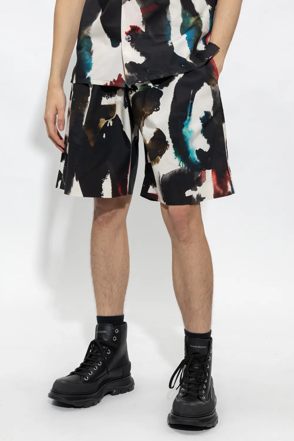Watercolour Graffiti Printed Shorts