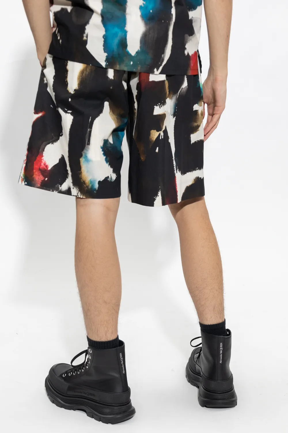 Watercolour Graffiti Printed Shorts