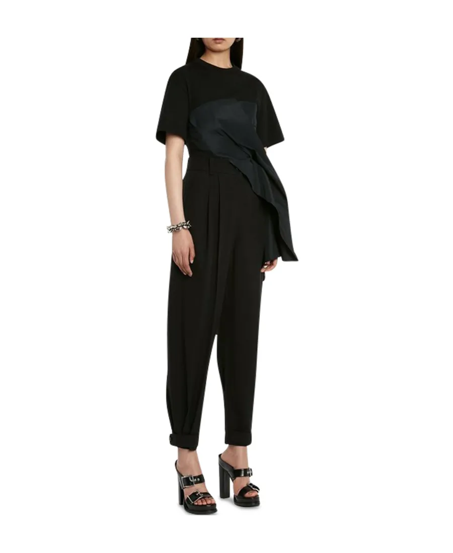 Asymmetric Ruched Detailed T-Shirt