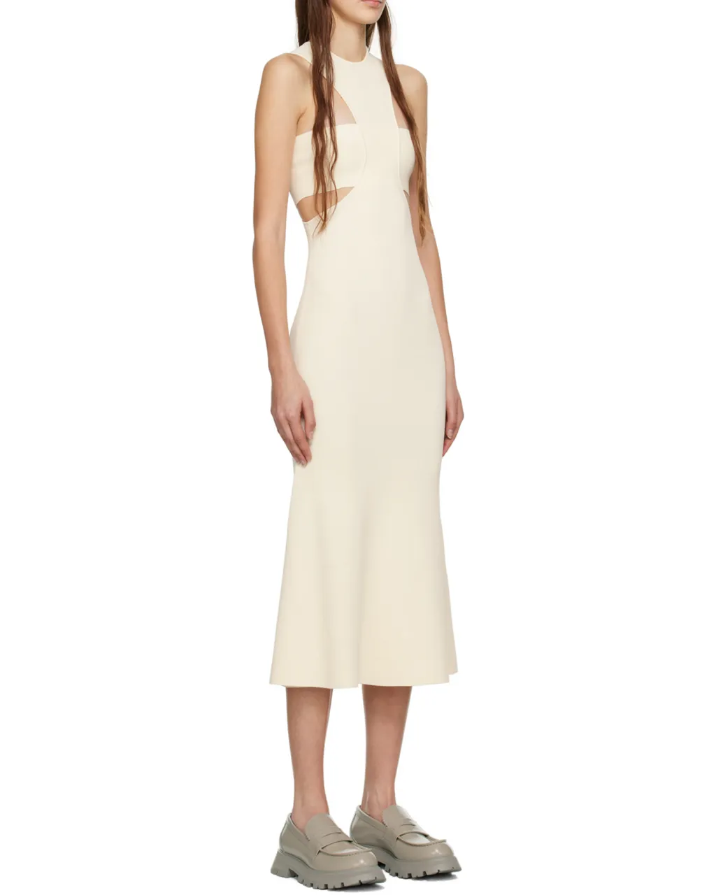 Slashed Harness Cut-Out Detailed Dress
