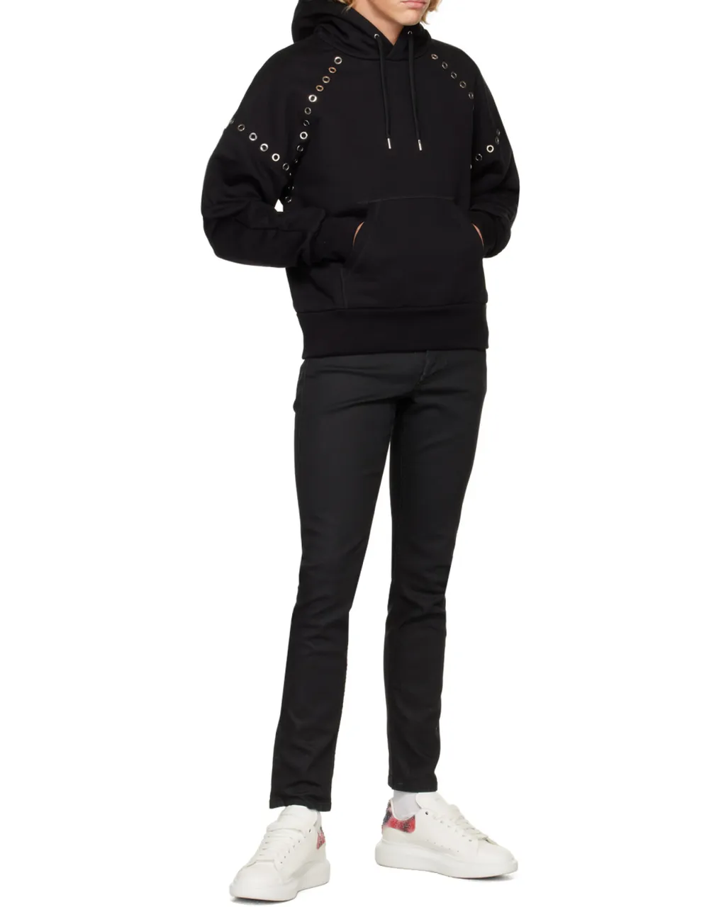 Eyelets Detailed Hoodie