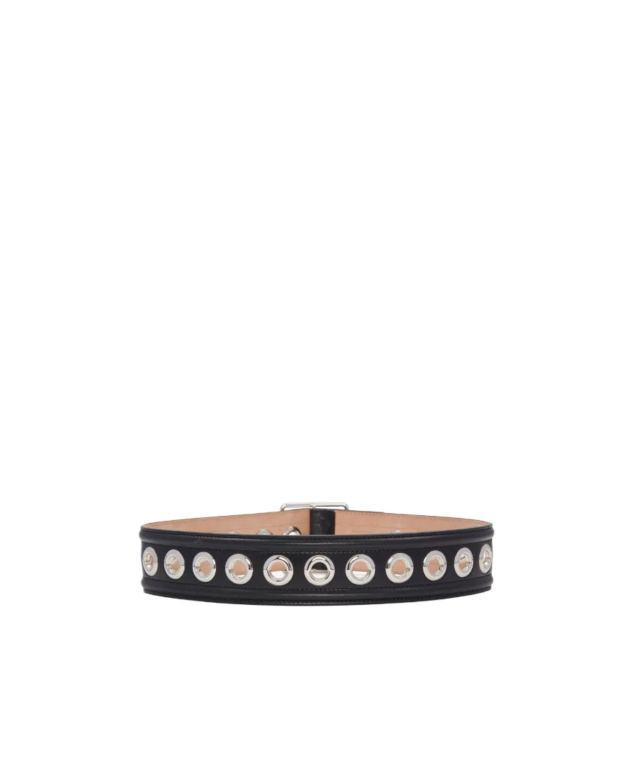 Eyelet Detailed Buckled Belt