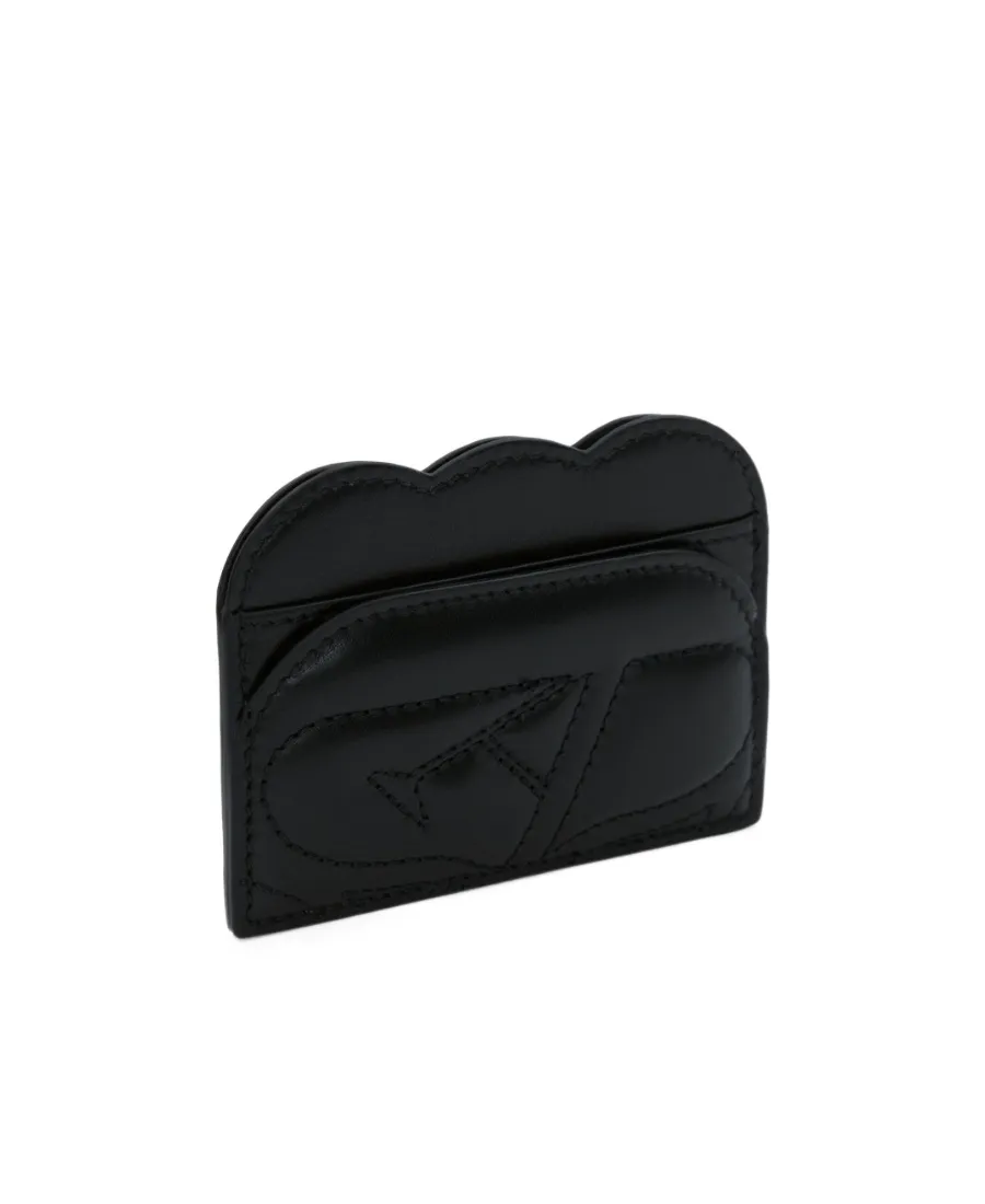 Logo Embroidered Quilted Card Holder