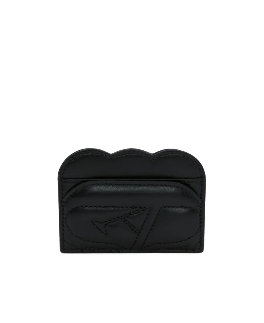 Logo Embroidered Quilted Card Holder