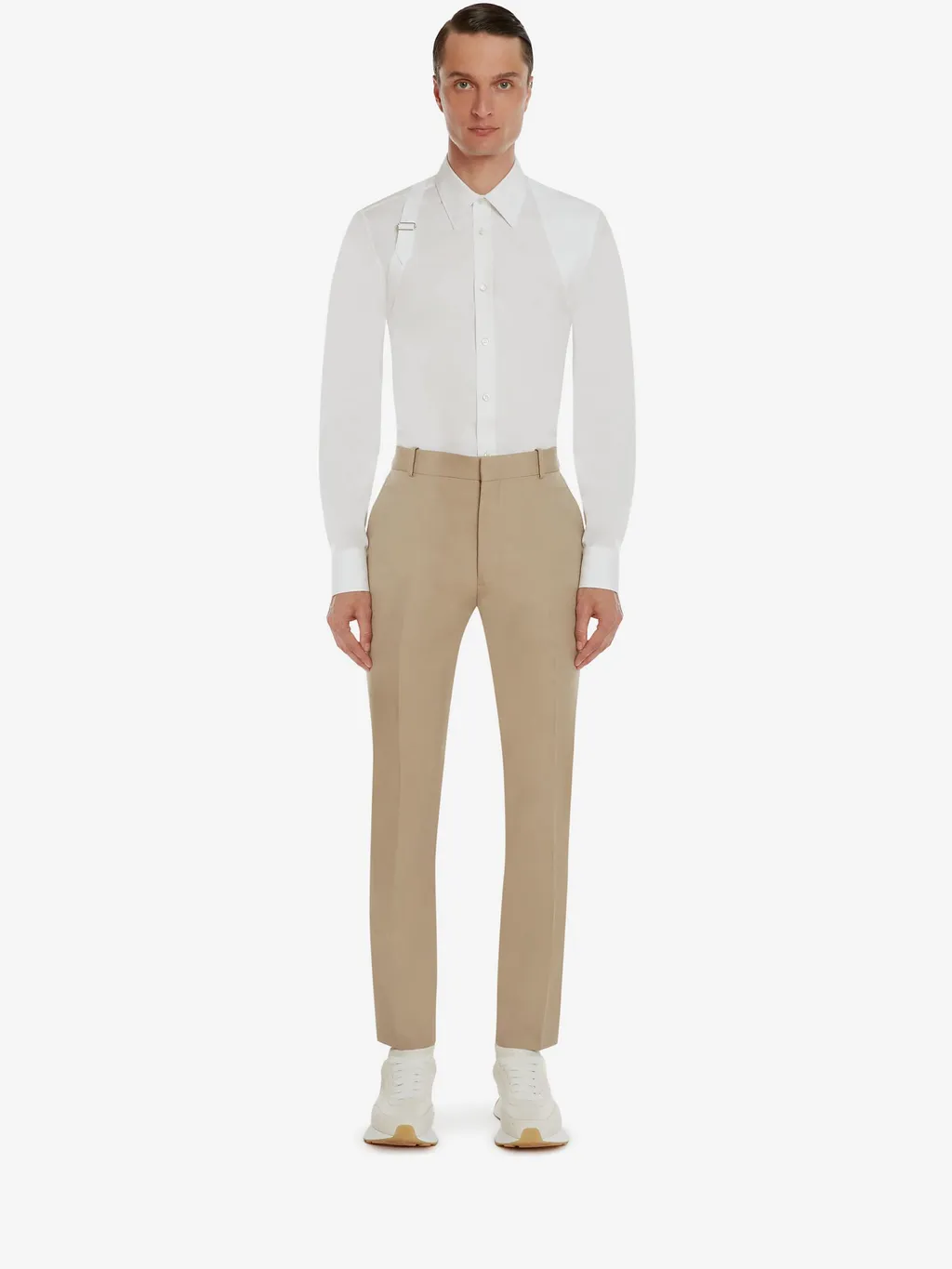 Tapered Mid-Rise Tailored Trousers