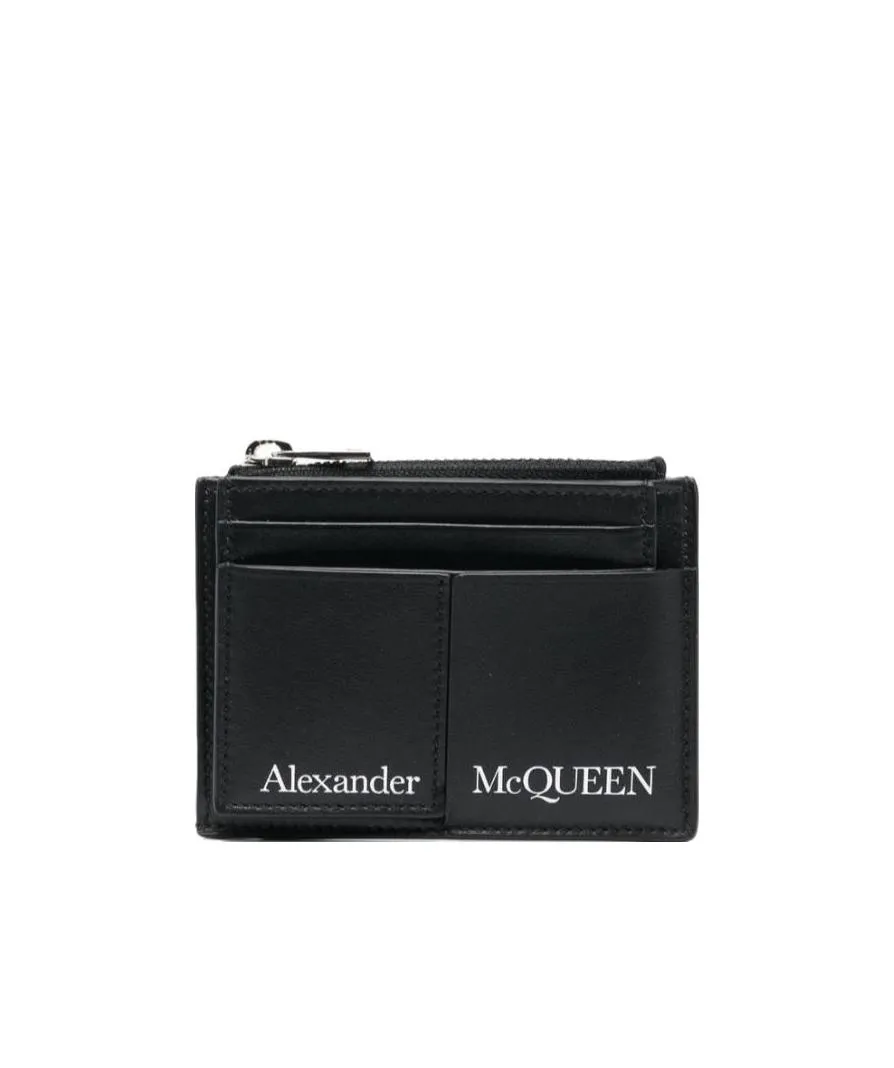 Logo Printed Zip-Up Coin Wallet