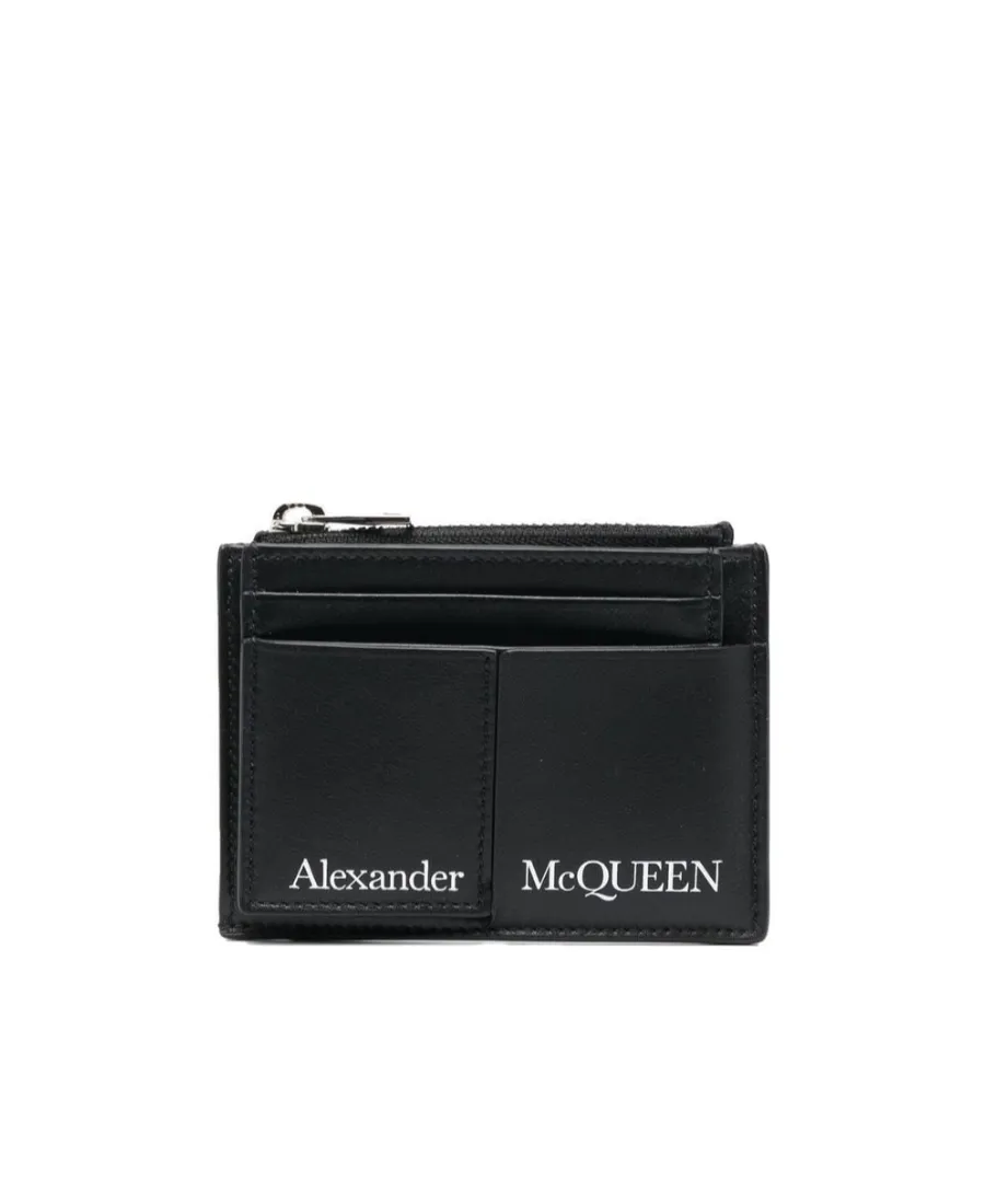 Logo Printed Zip-Up Coin Wallet