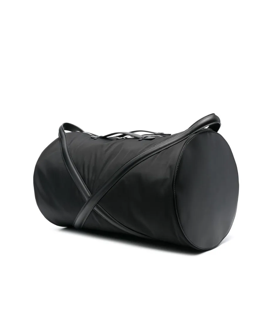 Logo Printed Zipped Duffel Bag